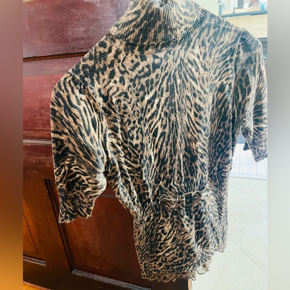 Etcetera Leopard Print Turtleneck - image 3